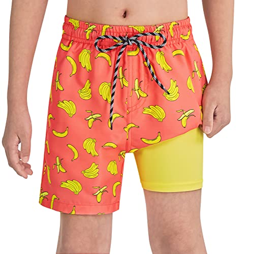Image of Cozople Boys Swim Trunks Compression Liner Swim Shorts Quick Dry Bathing Suit with Boxer Brief Swimwear 2-20T