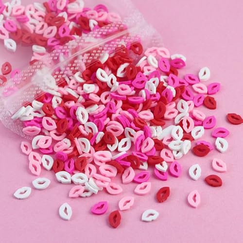 Image of 4 Bags Nail Charms 3D Mini Heart Lipstick Lip Prints Envelopes Charms for Nails Design Nail Slices DIY Nail Art Decoration for Women Girls Nails Art Supplies Accessories