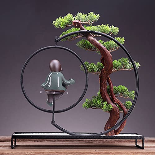 Bonsaï en pin artificiel décoratif pour végétaliser un bureau sombre - 7