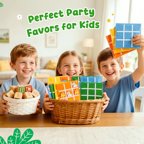 Image of JoyCat 30 Pack Easter Tic Tac Toe Party Favors, Felt Travel Games