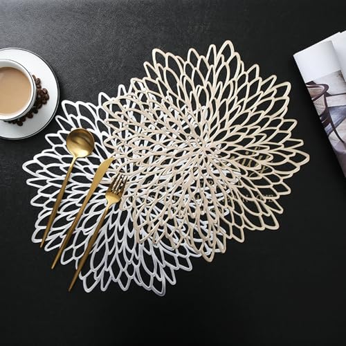 Napperon cuisine fleur creuse dorée Beydodo idéal pour décorer vos tables de fête en famille