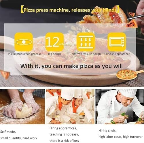 Macchina Elettrica per Pressare la Pasta, Stendipasta Automatico con Spessore Regolabile 0.7-5.4mm e Pedale, Acciaio Inox per Pizza, Pasta Fresca e Pane Piatto, Cucina Domestica e Professionale,40cm