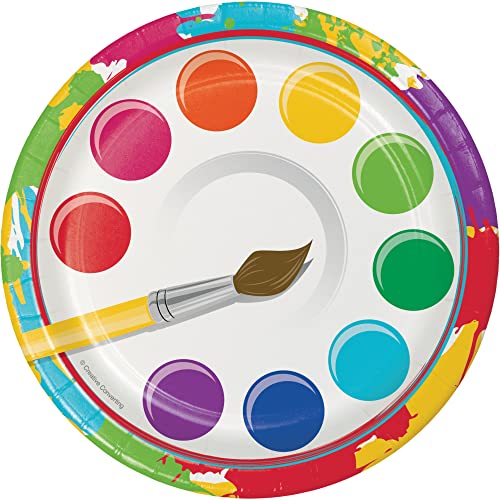 Art Party Supplies Pack Serves 16 | Art Birthday Party Supplies | Art Party Dessert Plates Beverage Napkins Cups And Table Cover With Birthday Candles (Bundles For 16) #TOP1