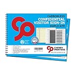 Cherry Printers | Carbonless Confidential Visitor Sign in Book A4 | GDPR Compliant Duplicate Visitor Log Book | Hidden Name Sign in Sheets | 50 Duplicate Sets | School Workplace Reception **2 Pack**