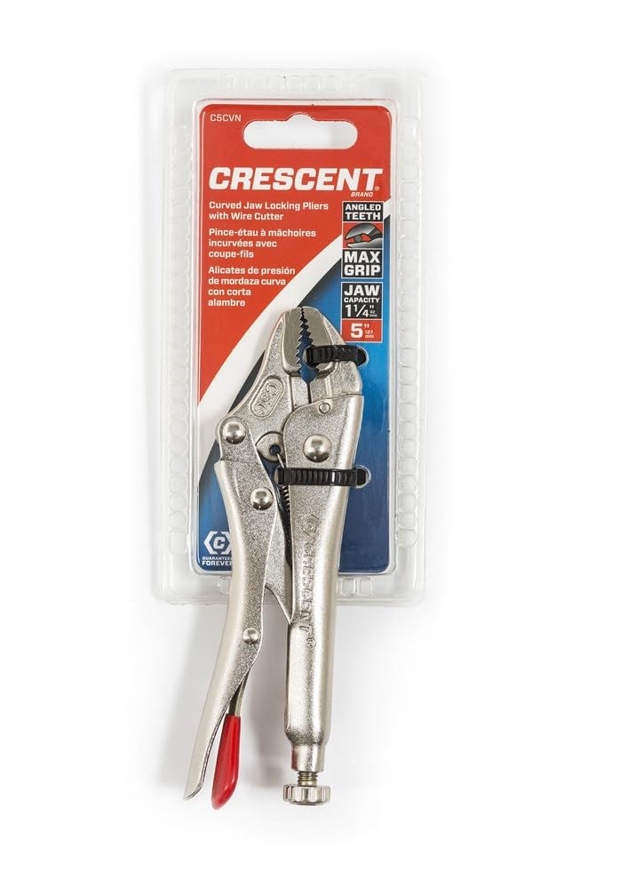 Crescent C5CV 5-Inch Curved Jaw Locking Plier with Wire Cutter