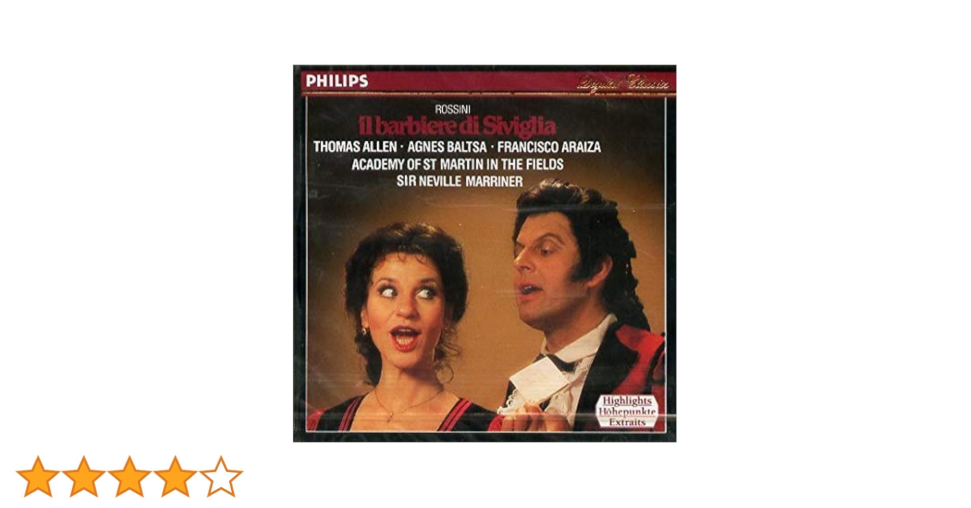 【中古】 Rossini；Il Barbiere Di Sivi Rossini ,Araiza ,Marriner ,Amf Rossini: Il Barbiere di Siviglia (