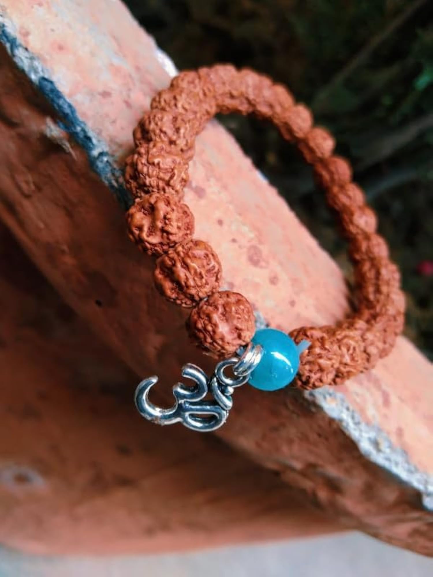 Nepali Brownish Om Rudraksha Bracelet, Certified