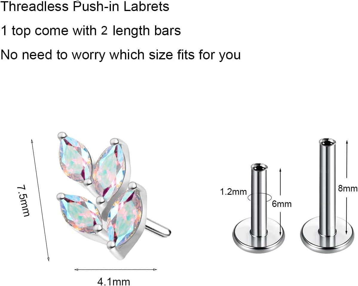 G23 Titanium Flat Back Earrings Studs 20g 18g 16g F136 Titanium Labrets Press Fit Threadless Push In Dainty Cartilage Helix Conch Lobe Lip Tragus Piercing Jewelry Push Back - Image 2