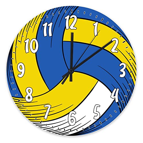 Volleyball Volleyball Dekor Kinder Wanduhr Batteriebetrieben Bauernhaus Uhr Dekorative Wanduhr für Küche Wohnzimmer Schlafzimmer 25,4 cm Volleyball Volleyball Dekor Kinder Wanduhr Batteriebetrieben Bauernhaus Uhr Dekorative Wanduhr für Küche Wohnzimmer Schlafzimmer 25,4 cm