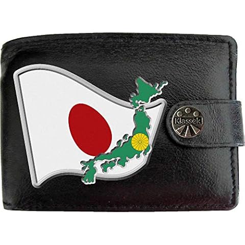 Klassek Japan Flag Leather Wallet with RFID Cover