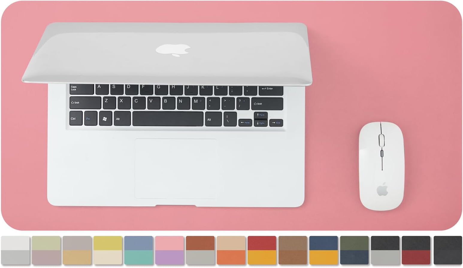 Compact Dual Sided Leather Desk Mat - Desk Pad for Office and Home - Desk Organization and Accessories - Ideal for Large Mouse Pad and Small Desk Mats on Top of Desks(Pink+Purple,23.6"x 11.8")