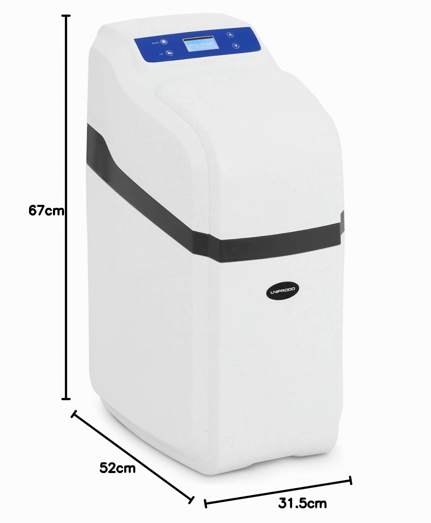 Adoucisseur D'Eau Eau Système Anti Calcaire Au Sel Ionique UNI_WATERSOFTENER_1000A (1 à 6 Personnes, 1,4-2,6 m³/h, 1,5-5,0 bars, 12 l Résine, 20 kg Sel)