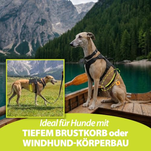 Ferplast verstellbares Hundegeschirr M Brustumfang 55-65 cm Schwarz