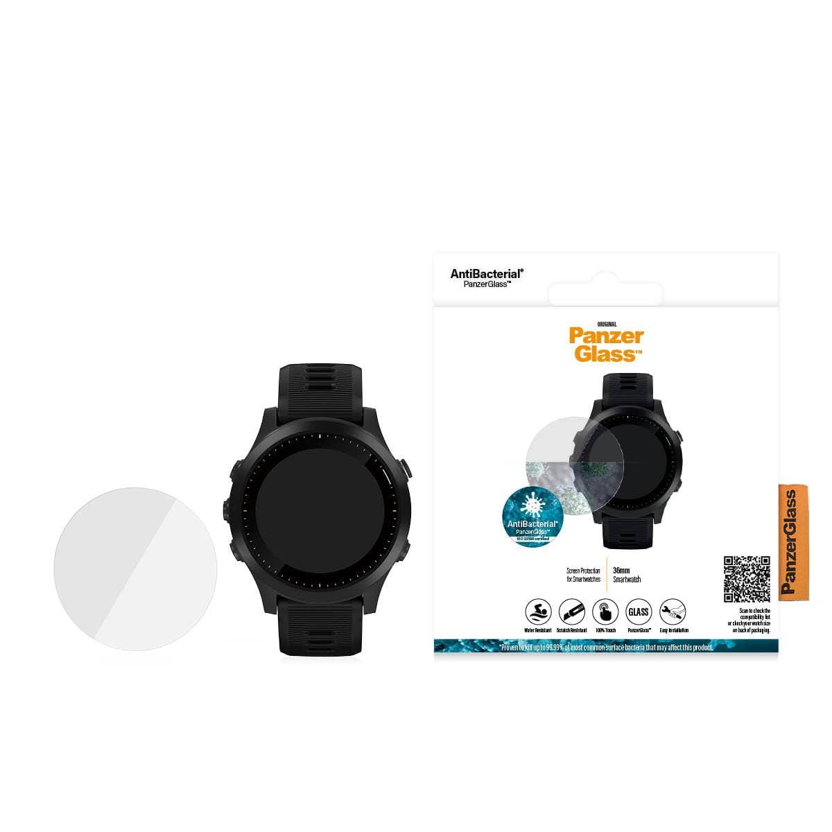 PANZER GLASS Protezione Vetro Temperato Per Smartwatch 36mm - Pellicola Trasparente Anti Graffio Per Orologio Intelligente - 5