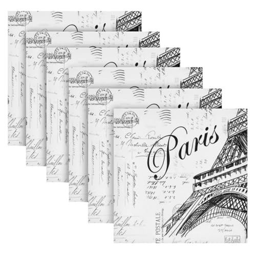 Servilletas de Tela YETTASBIN Paris Torre Eiffel Set x6 50.5 cm miniatura 1