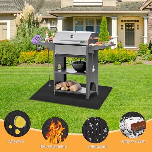 Under Grill Mat for Outdoor Grilling, 32 x 48 inches Double-Sided Fireproof Waterproof BBQ Protector for Deck and Patio Under Grill Mat for Outdoor BBQ by SONGC - Image 5