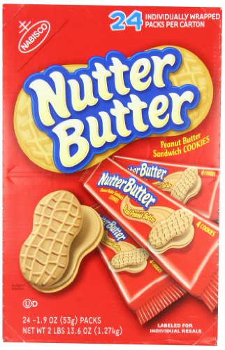 Nabisco Nutter Butter Sandwich Cookies, Peanut, 24 Count #TOP2