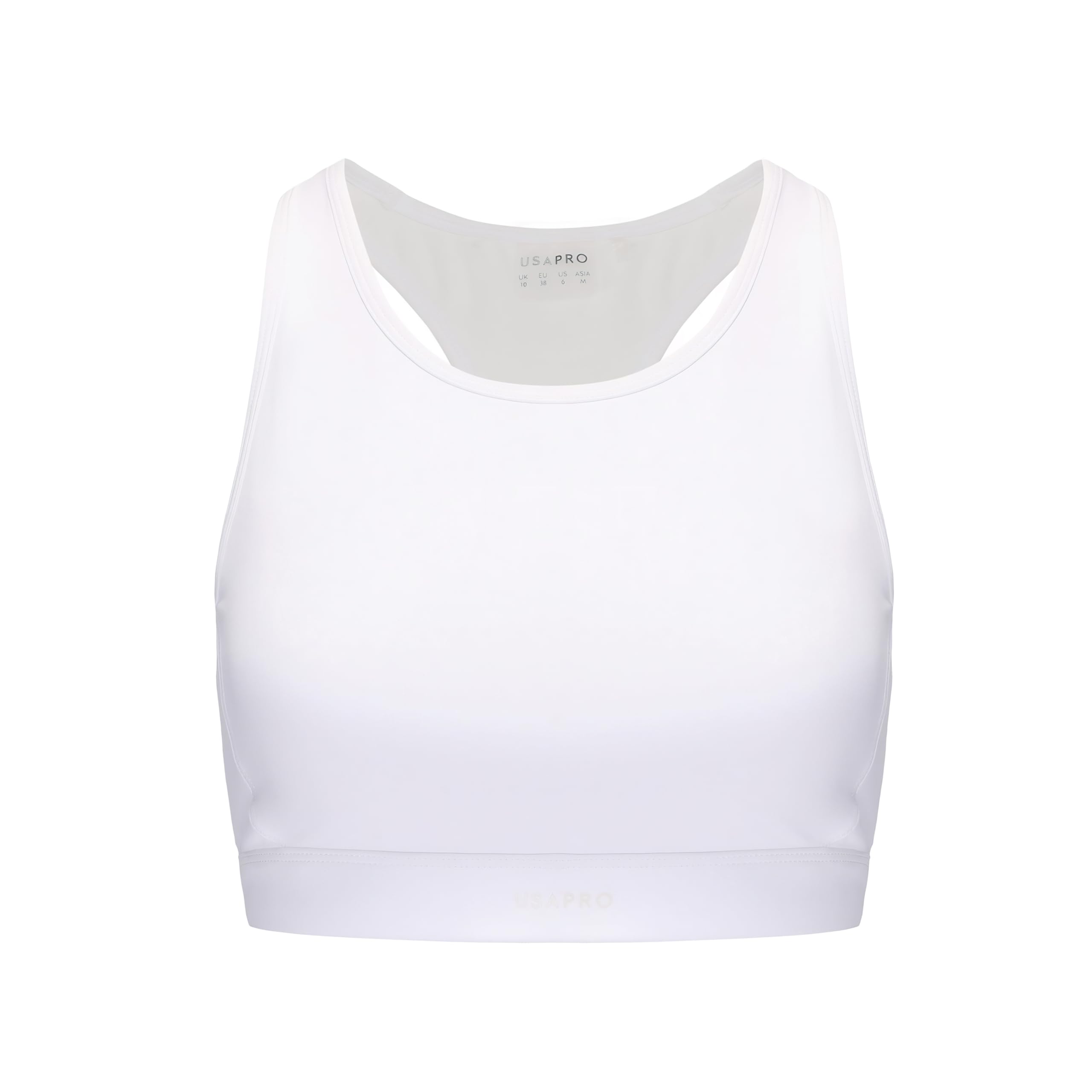 Usa Pro Women's White Core Racer Back Sports Bra Medium