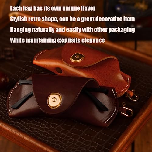 Image of Vintage Glasses Case Unisex Style, Leather Eyeglass Case Simple and Portable Eye Glasses Case Lanyard