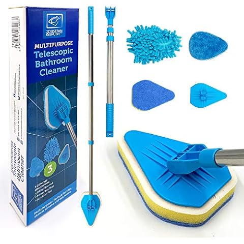 Bathroom Tile Cleaner Telescopic Shower Mop Extendable Bath Cleaning Scrubber Tool Cover