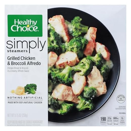 Healthy Choice Simply Steamers Grilled Chicken & Broccoli Alfredo, Frozen Meal, 9.15 OZ