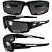 Global Vision Lot of 2 Motorcycle Padded Glasses Sunglasses Clear and Smoke ATV Quad Moped