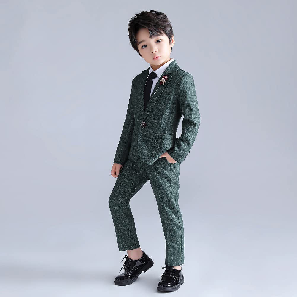LOLANTA Kinder Karierter Anzug 2-teiliges festliches Set für Jungen Blazer und Hose Hochzeits-Party-Outfits 3-13 Jahre