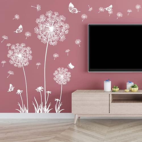 Vinilo decorativo diente de león blanco adhesivo 30x90 cm