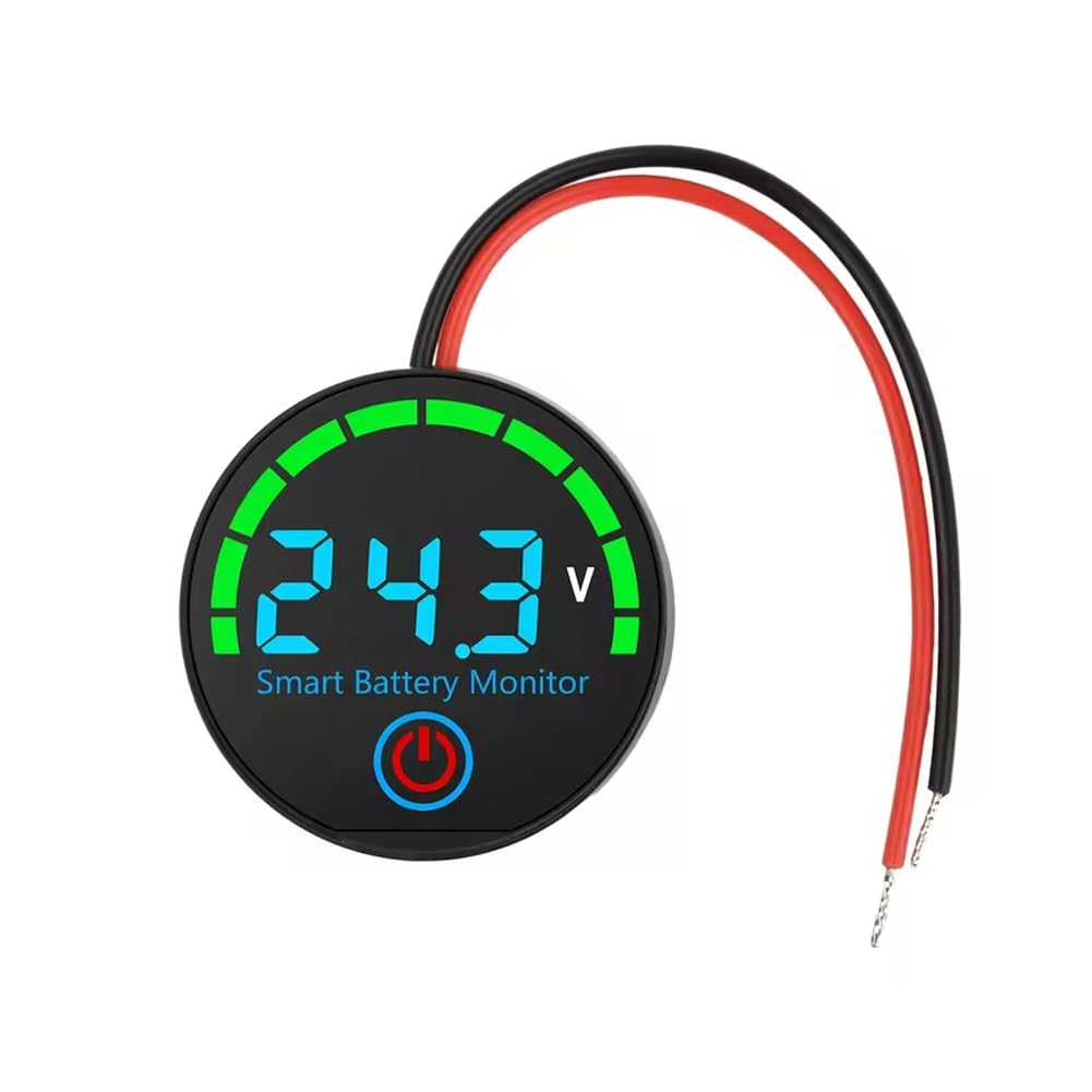 Littimoon Voltage Tester 12V/24V/36V/48V LED Battery Level Indicator Digital Voltmeter Lithium Battery Capacity Board Charge Tester Blue