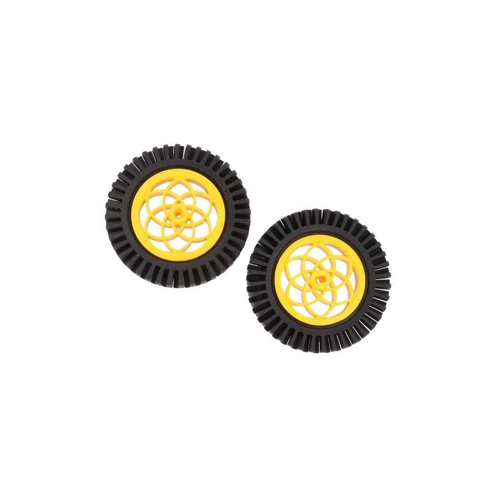 Roue jaune-noir pour micro-moteur FIT0336 DFROBOT à double méplat, lot de 2