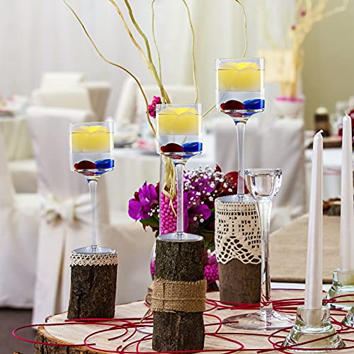 Image of KITOSUN Flameless Floating LED Candles Lights - 3inch Battery Operated Water Activated Flicker LED Tealights for Wedding Centerpieces Vase Pool Decor Natural Wax,150+Hrs (24Pcs Roses, Warm White)