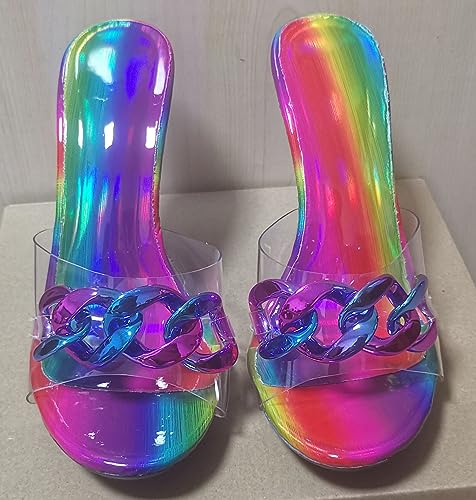 Mules stiletto d'été décontractées talons transparents taille 42 - 4