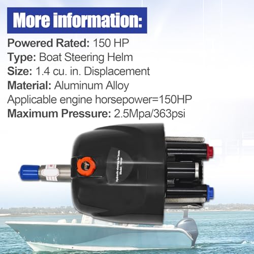 Image of HH4314-3 Hydraulic Steering Pump Fits for Teleflex BayStar 150HP | Fit for Teleflex Marine / SeaStar BayStar HH4314-3 Hydraulic Steering Systems, 1.4 cu. in.