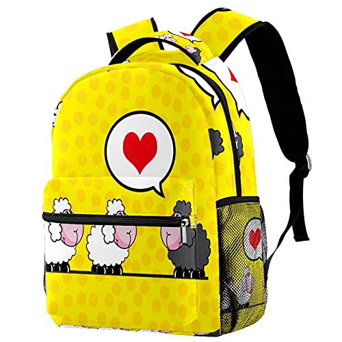 Sac à dos d'école en tissu sergé décontracté 29.4x20x40cm pour collégiens