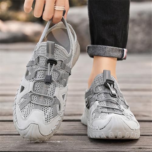 Men's Sport Sandals Outdoor Hiking Sandals Closed Toe Water Sandals Lightweight Breathable Beach Shoes 7