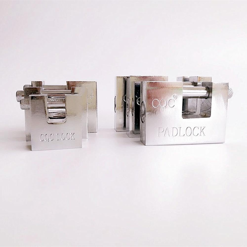 Schwerlast Vorhängeschloss mit Schlüssel, 100mm Schloss Sicherheitsschloss aus Edelstahl für Lagerhäuser Spinde Garagen Container Schuppen, 2er Pack