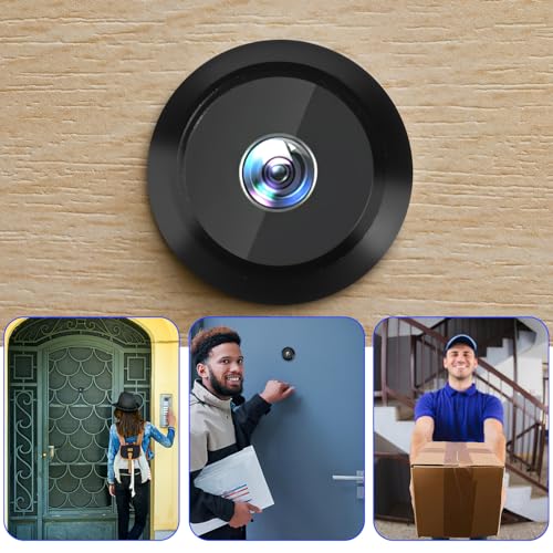 Visor para puerta con ángulo amplio POPETPOP con cubierta de privacidad, resistente y fácil de instalar miniatura 4