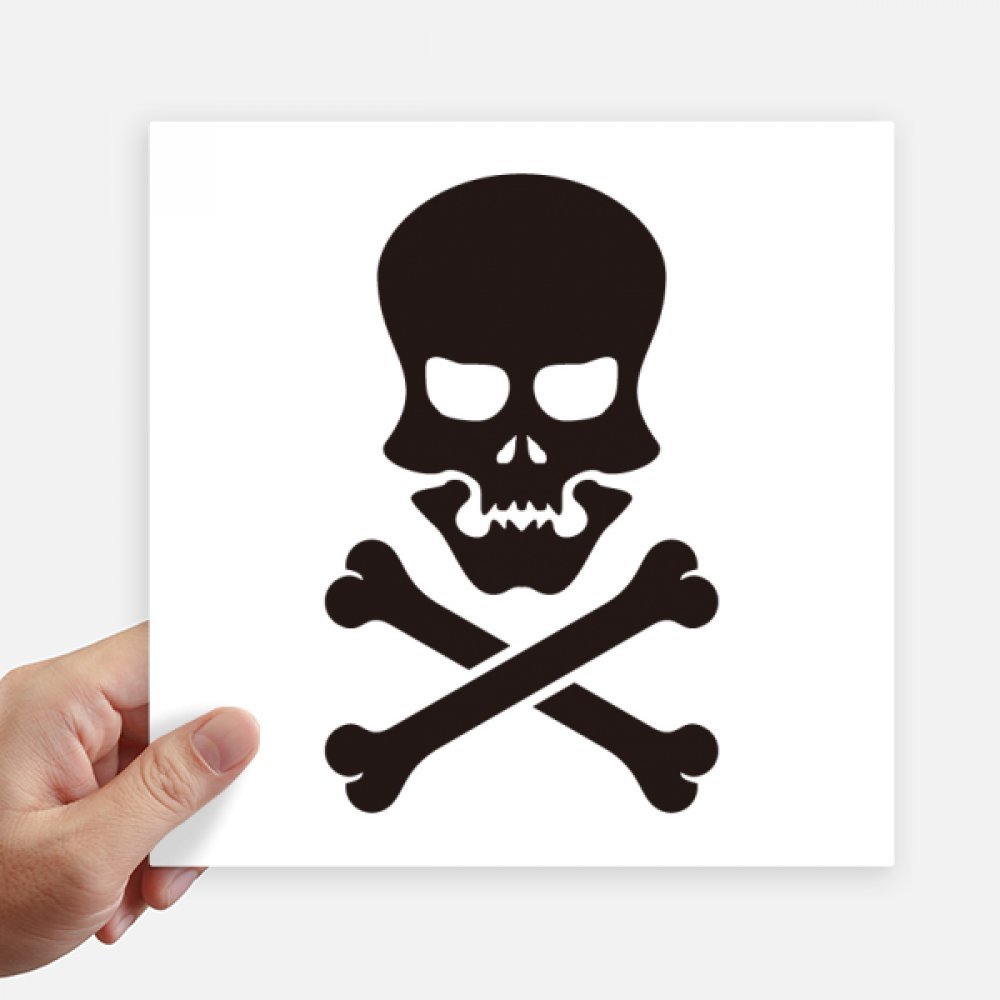 Autocollant bones de crâne Halloween 20cm sticker mural et moto carré 4pcs