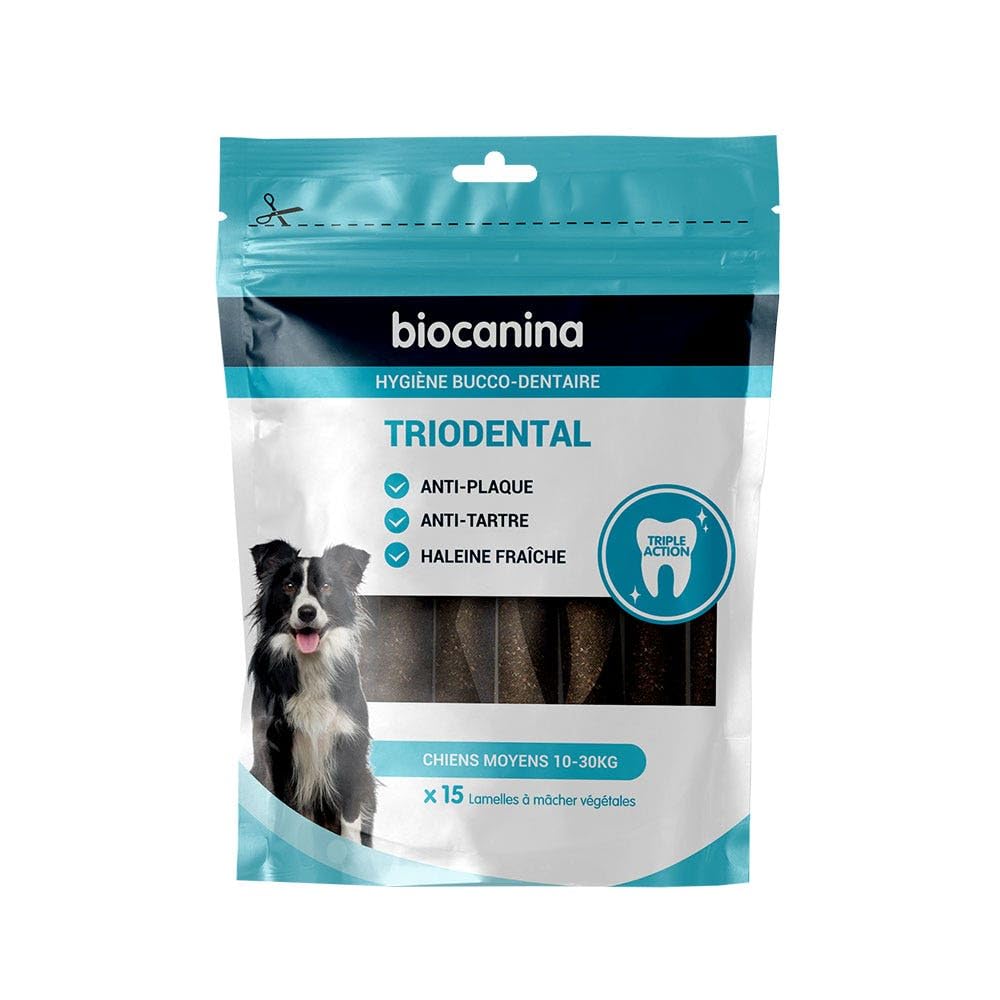 Biocanina Triodental Chiens Moyens 15 Lamelles Végétales