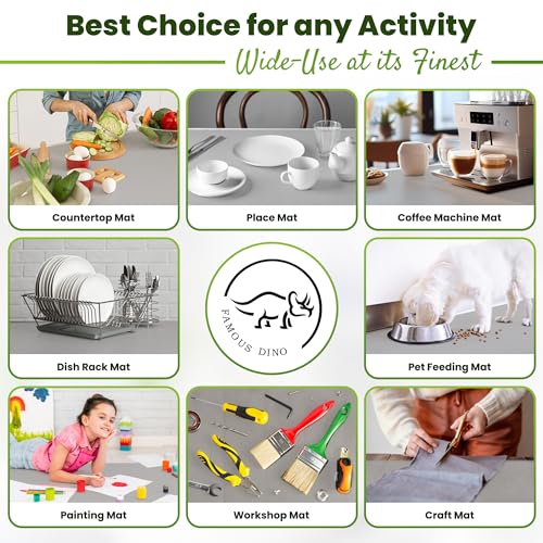 Image of Premium Silicone Mat 25 inch x 17 inch Cooking Mat Thick Heat Resistant, Kitchen Counter Mat Waterproof - Coffee Machine, Glass Top Stove Cover Countertop Protector for Air Fryer, Baking mat (Light Grey)