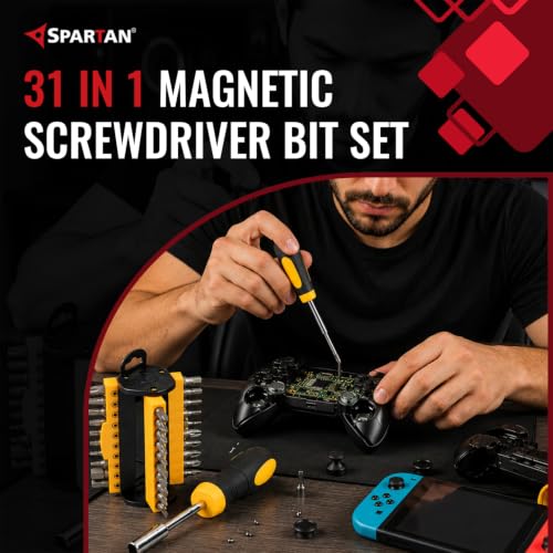 Image of Spartan 31 in 1 Precision Screwdriver Set | Compact Magnetic Repair Tool Kit with Assorted Bits & Storage Case for Mobile, Laptop, Watch, Camera, Electronics & DIY Use