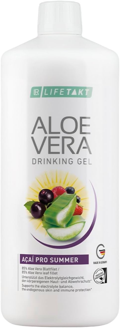 LR Health & Beauty Aloe Vera Drinking Gel Acai Pro Summer Aloe Vera Acai Berry Forest Fruits & Honey Vitamin C Zinc Magnesium & Copper Daily Wellness Drink for Women & Men - 1000 ml/33.3 fl.oz