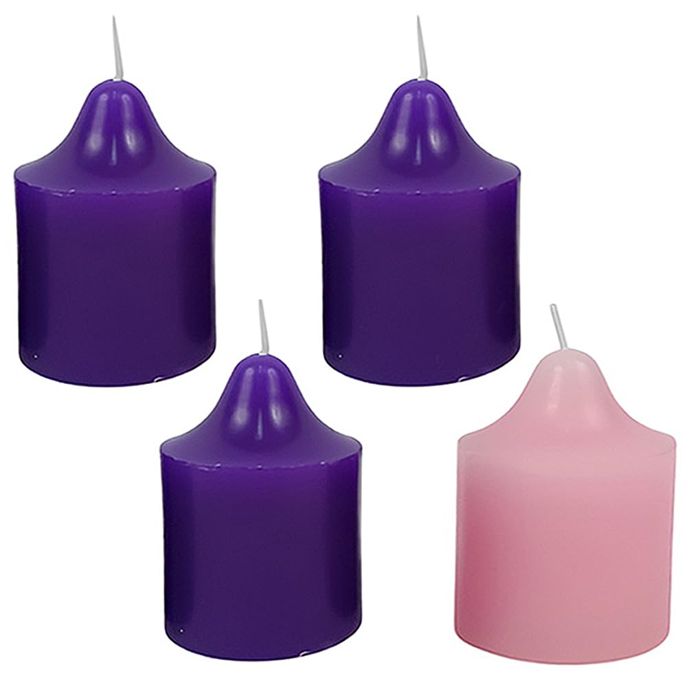Candele A Stelo Viola Scenttoria – 4 Pezzi, Colore Viola, Alte 22 Cm, Per Matrimoni, Rituali E Decorazioni Tavola