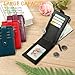 Huztencor Credit Card Holder for Women RFID Small Wallet Women Slim - Multi Zipper Card Case with Keychain Carbon Fiber Black