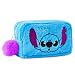 Produktbild Disney Kulturbeutel Kinder, Kosmetiktasche Kinder Mädchen Teenager mit Stitch für Schminke Toilettenartikeln, Flauschige Kulturtasche Damen Reise Zubehör, Kleine Geschenke für Kinder