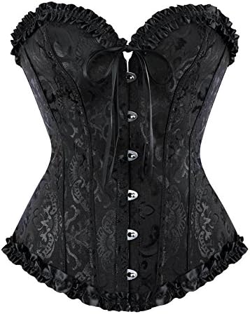 frawirshau Renaissance Corset Top for Women, Plus Size Bustiers, Black Size M