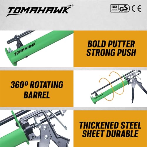 Image of TOMAHAWK TCG 04 Professional Hand Caulking Guns, Heavy Duty Silicone caulking Gun | Sealant Gun (230MM(9 inchInch)) | Ideal for Home, DIY & Professional Use | Premium Quality Tool