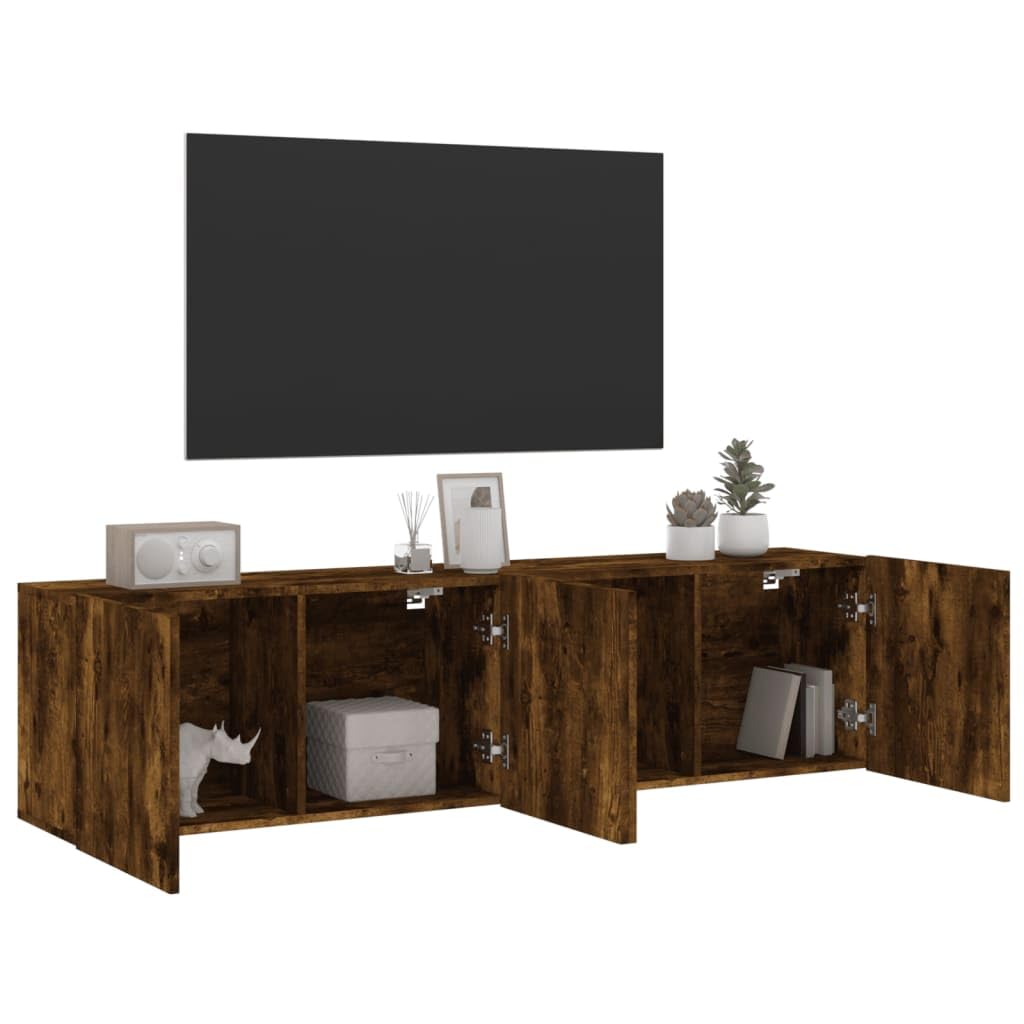 Genérico Muebles TV pared 2 piezas madera de ingeniería 80x30x41 cm