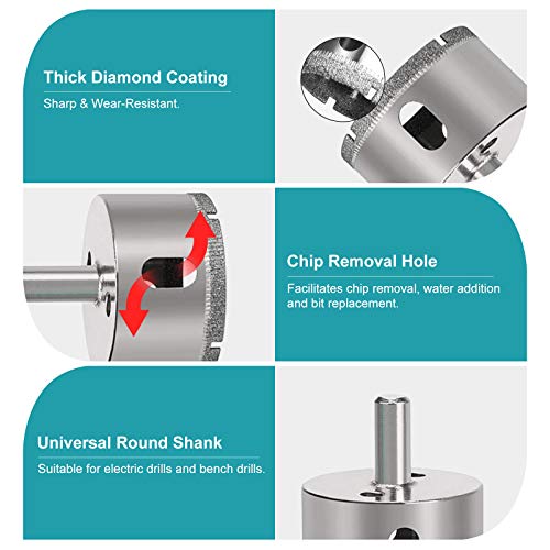Beamnova Set Of 16 Diamond Drill Bits With Jig Ceramic Tile Hole Drilling Set Kit 6Mm-50Mm 1/4~2 Inch Hole Saw Set For Glass Stone Granite Marble #TOP3
