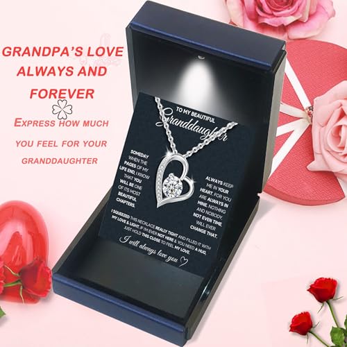 Granddaughter Necklace Granddaughter Gifts From Grandma Grandpa To My Granddaughter Necklace Christmas Graduation Birthday Gifts With Message Card & LED Box3